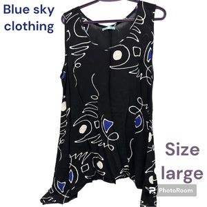 Blue sky clothing bamboo tunic tank top EUC thin and breezy